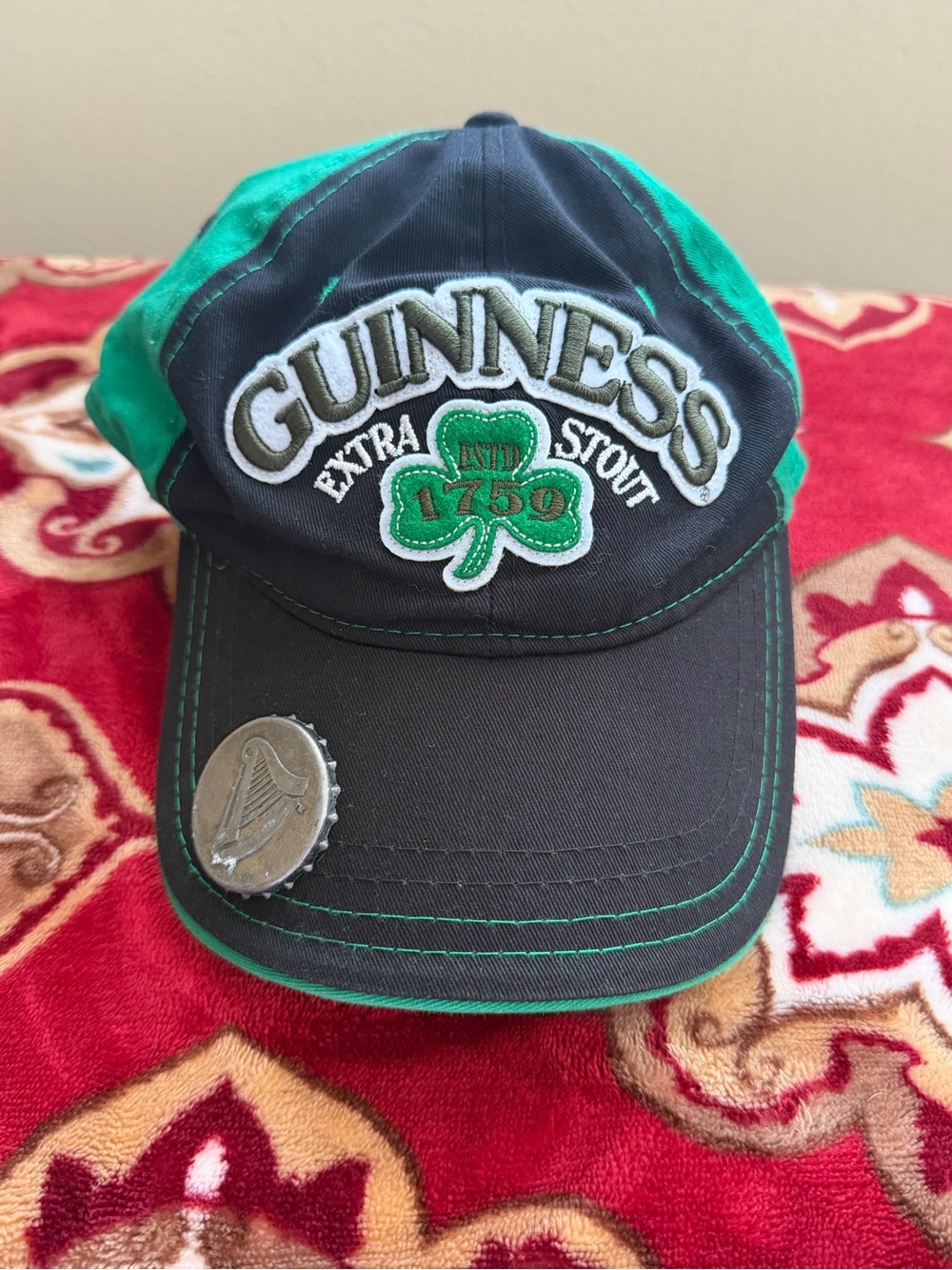 Vintage Guinness Extra Stout 1759 Bottle Opener SnapBack Hat Cap